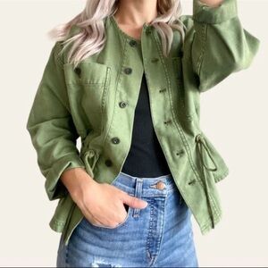 MADEWELL Clairmont Army Green Utility Drawstring Jacket women size XS